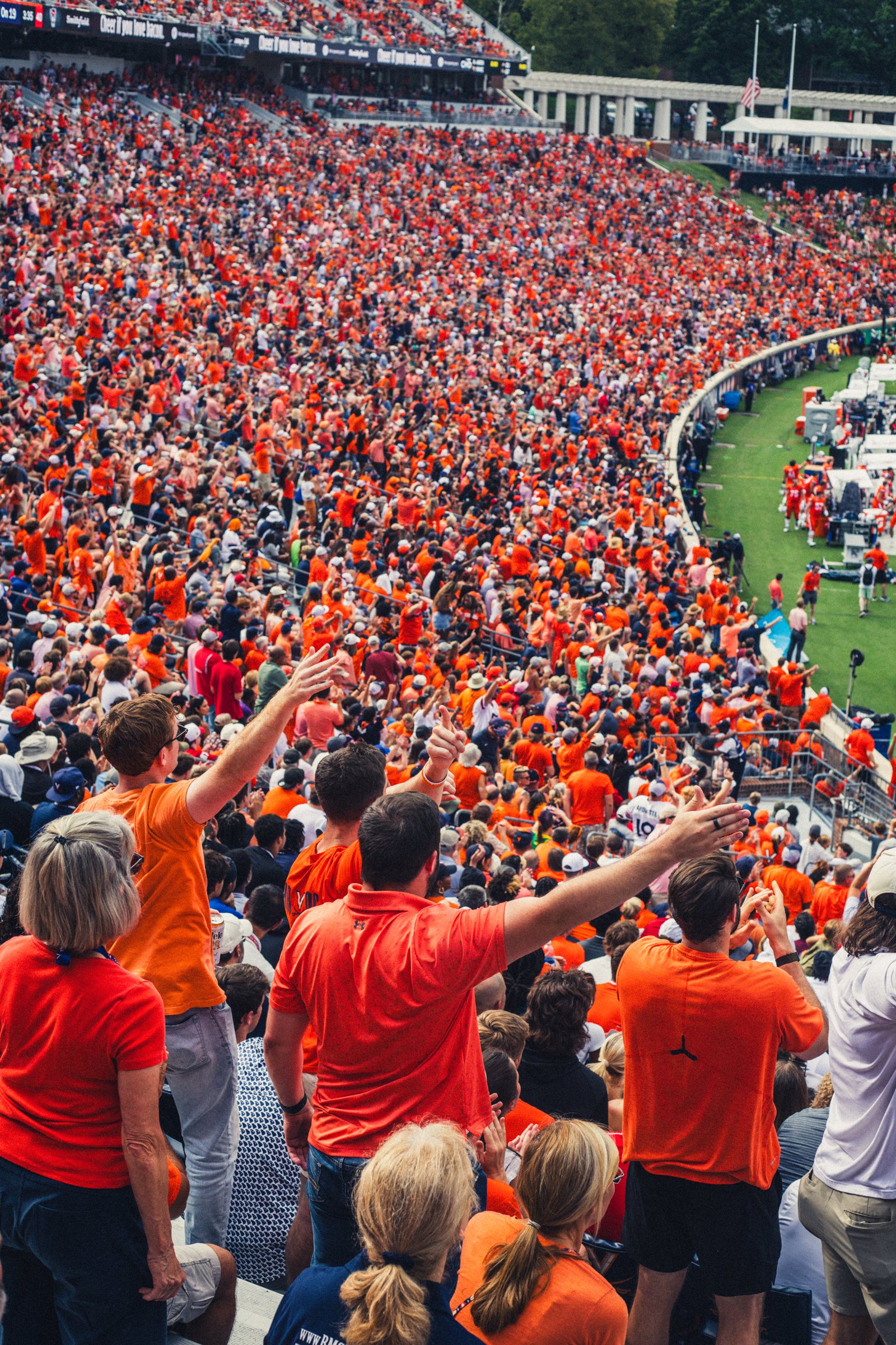The Scott Stadium stands on a football Saturday